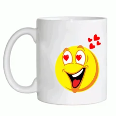 чашка влюбленный смайлик